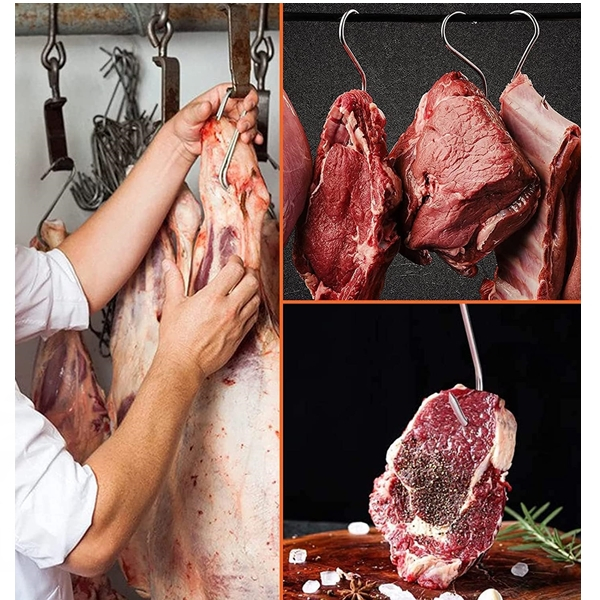 Set 30 Carlige afumatoare carne , macelarie IdeallStore® , 17 cm , inox [4]