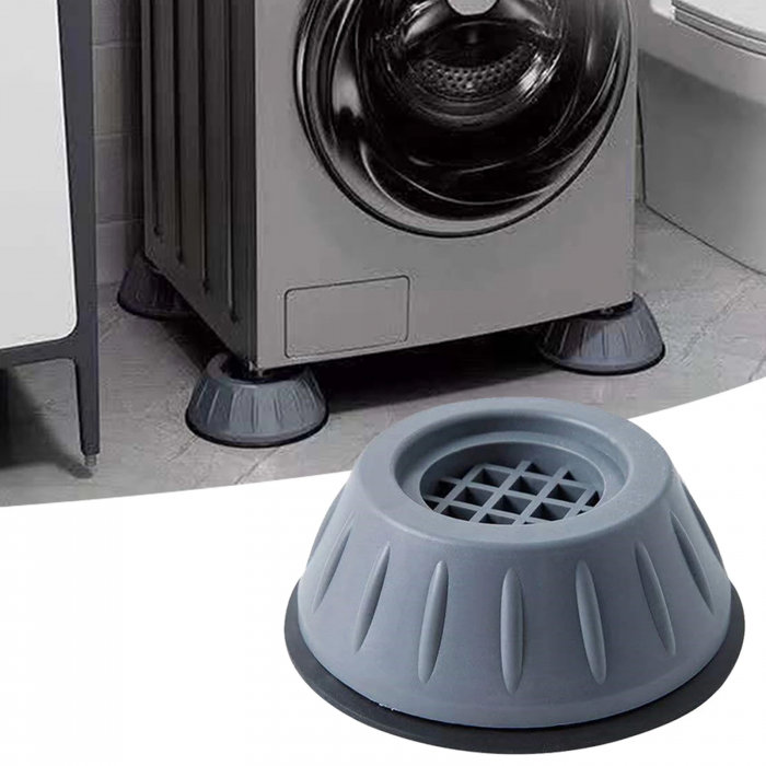 Set 4 suporturi anti-soc pentru masina de spalat IdeallStore, plastic dur, gri inchis [4]