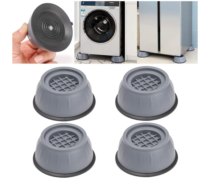 Set 4 suporturi anti-soc pentru masina de spalat IdeallStore, plastic dur, gri inchis [5]