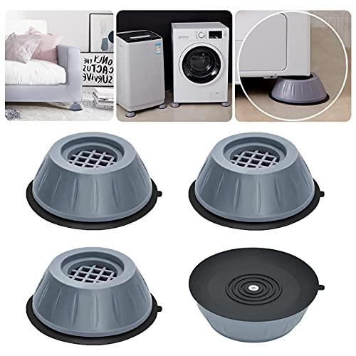 Set 4 suporturi anti-soc pentru masina de spalat IdeallStore, plastic dur, gri inchis [2]