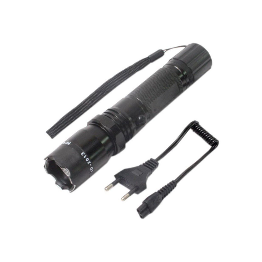 Set autoaparare electrosoc multifunctional, 10000 V, lanterna si box 1 cm, metal, negru [3]