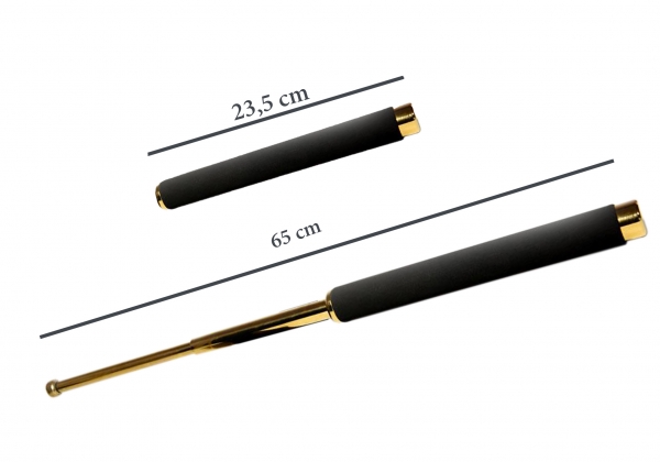 Set baston telescopic 65 cm auriu si pumnal/box craniu argintiu [5]