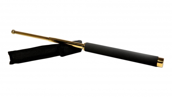 Set baston telescopic 65 cm auriu + pumnal craniu auriu [2]