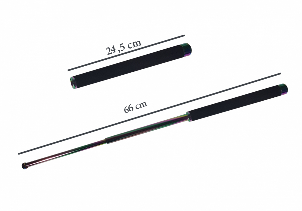 Set baston telescopic 66 cm + box argintiu 0.5 cm grosime [5]