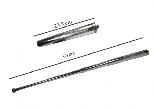 Set baston telescopic 65 cm argintiu + box argintiu 1 cm grosime [9]