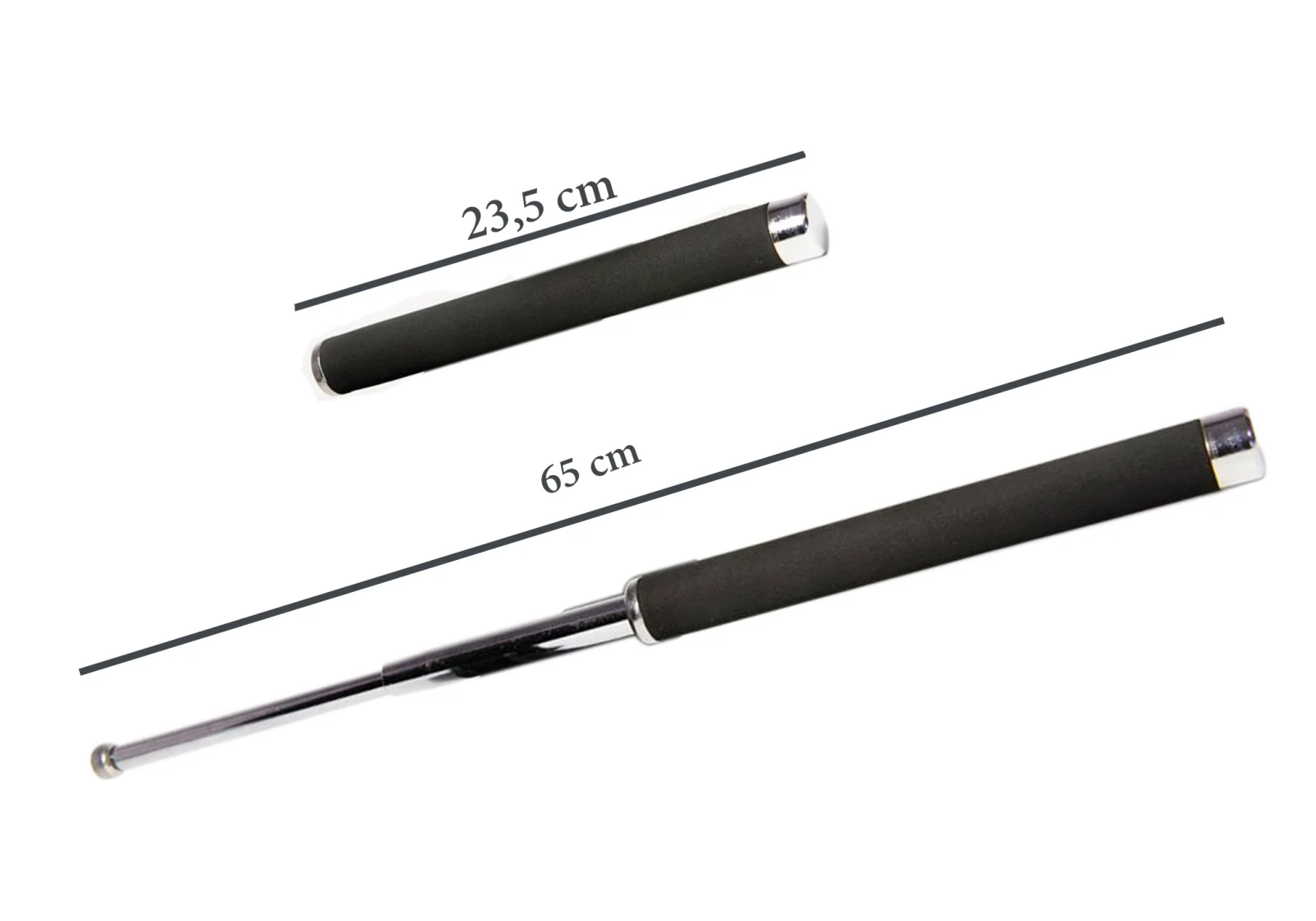 Set baston telescopic 65 cm argintiu + box-rozeta craniu auriu [5]