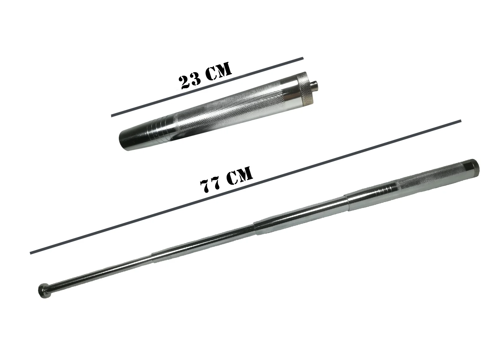 Set baston telescopic din otel si spray paralizant , 90 ml, argintiu, 77 cm, 4 sectiuni , husa inclusa [5]
