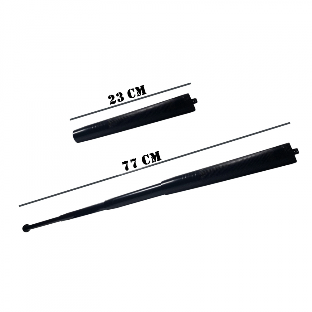 Set baston telescopic din otel si spray paralizant , 110 ml, negru, 77 cm, 4 sectiuni , husa inclusa [4]