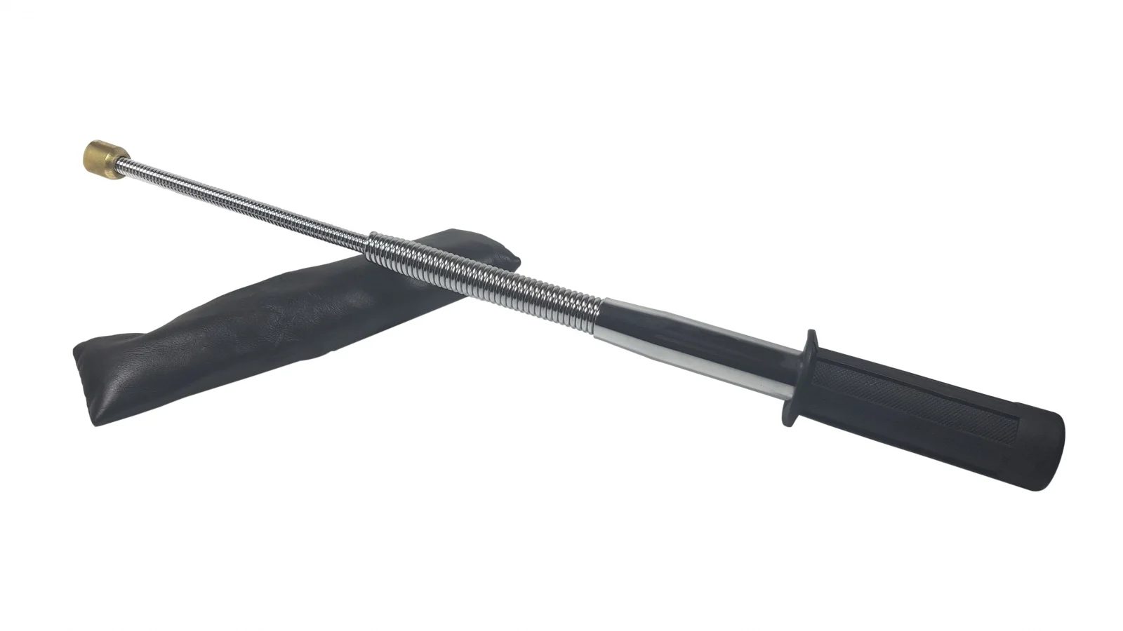Set baston telescopic flexibil argintiu, maner cauciuc, 47 cm  + box argintiu 1 cm grosime [2]