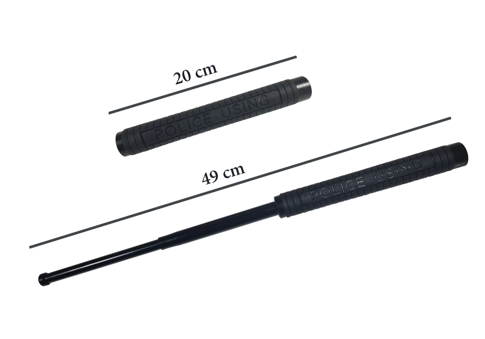 Set baston telescopic Police, 49 cm +  pumnal/box craniu argintiu [5]