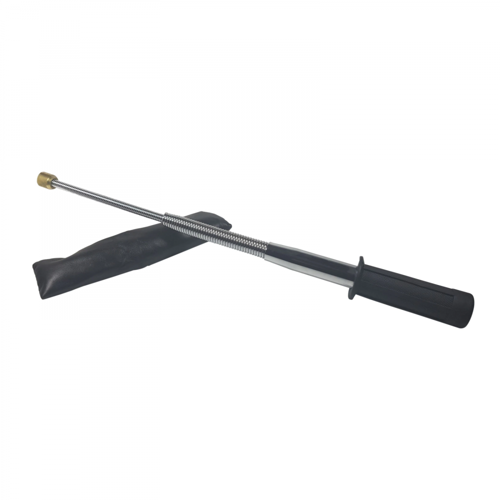 Set baston telescopic flexibil argintiu, maner cauciuc, 47 cm  + box argintiu 0,5 cm grosime [2]