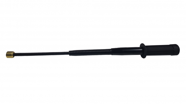 Set baston telescopic flexibil negru maner tip tonfa 47 cm + box craniu auriu [3]