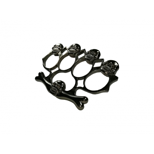 Set baston telescopic Police, 49 cm + box,rozeta craniu negru [6]