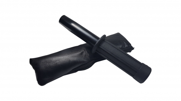 Set baston telescopic flexibil negru maner tip tonfa +  pumnal/box craniu argintiu [3]