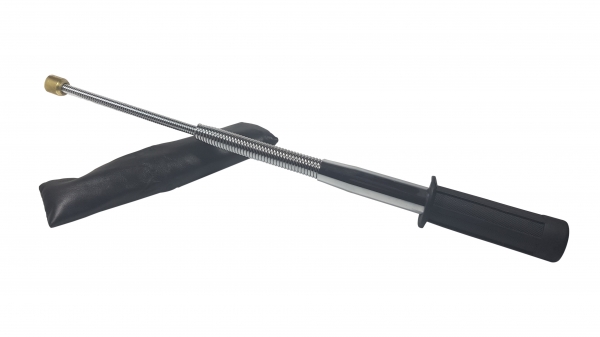 Set baston telescopic flexibil argintiu, maner cauciuc, 47 cm  + box argintiu 1 cm grosime [2]