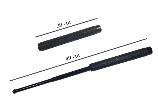 Set baston telescopic Police, 49 cm + box craniu auriu [4]