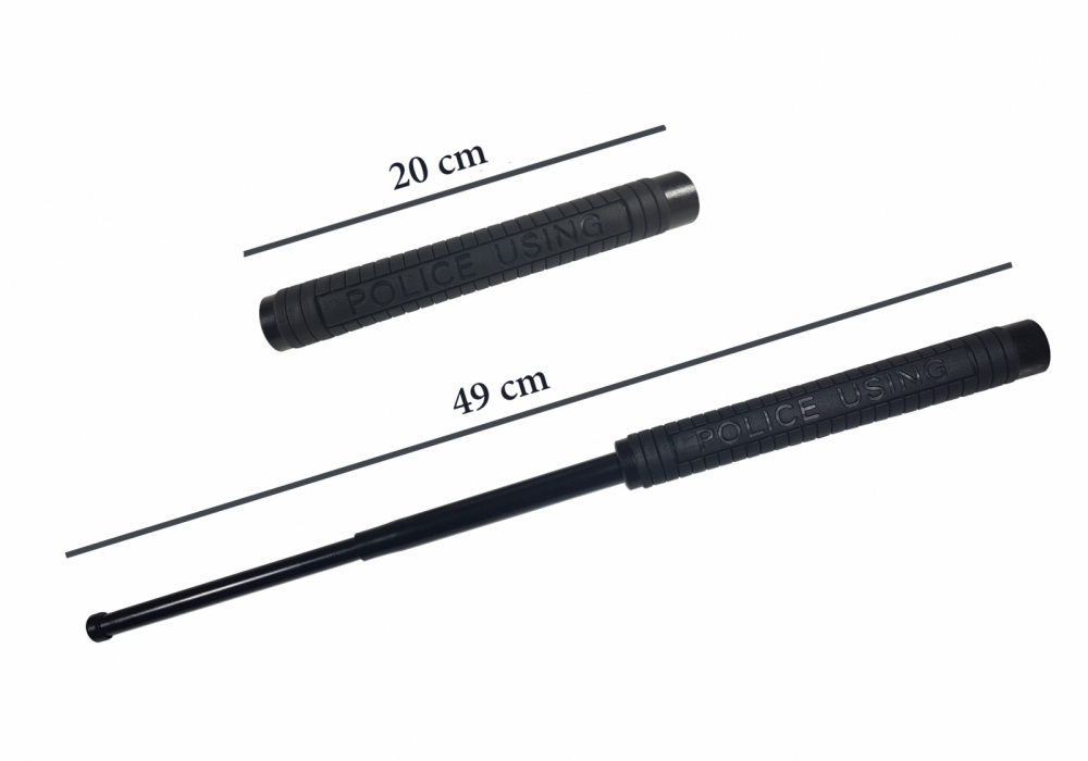 Set baston telescopic Police, 49 cm +  box negru 0.5 cm grosime [5]