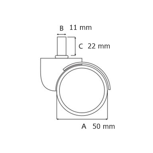Set baza pentru scaun directorial, 60 cm si rolă universală, Ø11 mm, PVC dur [6]