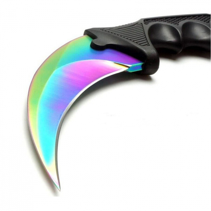 Set Box autoaparare si Cutit karambit Rainbow , 18.5 cm IdeallStore® , otel inoxidabil [4]