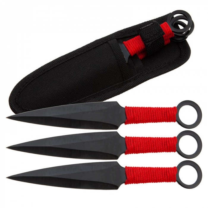 Set Briceag fluture de antrenament si trei cutite de aruncat, Ninja Way, IdeallStore®, otel inoxidabil [8]