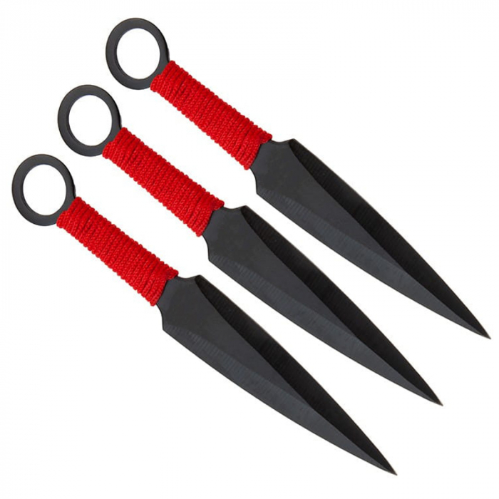 Set Briceag fluture de antrenament si trei cutite de aruncat, Ninja Way, IdeallStore®, otel inoxidabil [7]