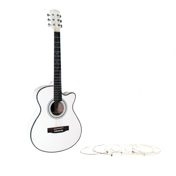 Set corzi si chitara clasica din lemn, alb, 95 cm [1]