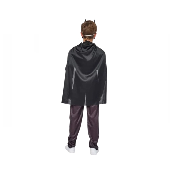 Set costum carnaval Batman cu muschi si masca plastic, 22 cm x 15 cm pentru copii DEPOX®, 5-7 ani, gri [4]