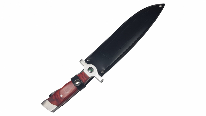 Cutit de vanatoare IdeallStore®, USA SABER, cu busola, teaca piele si briceag de buzunar [3]
