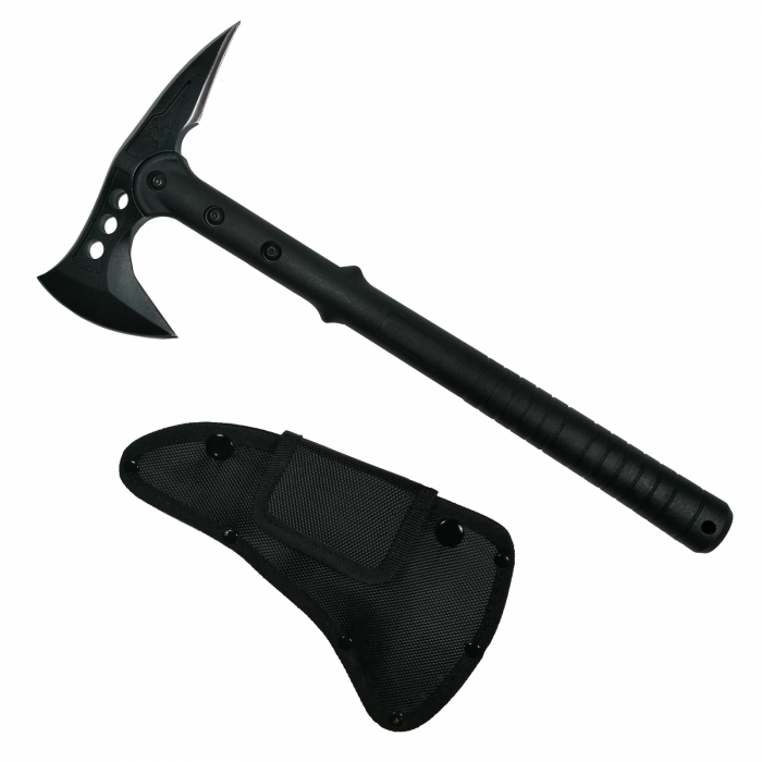 Set Cutit de vanatoare cu doua taisuri si doua Toporare Survivor, IdeallStore®, otel inoxidabil [6]