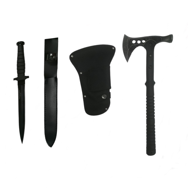 Set Cutit de vanatoare cu doua taisuri si Topor Survivor, IdeallStore®, otel inoxidabil [2]