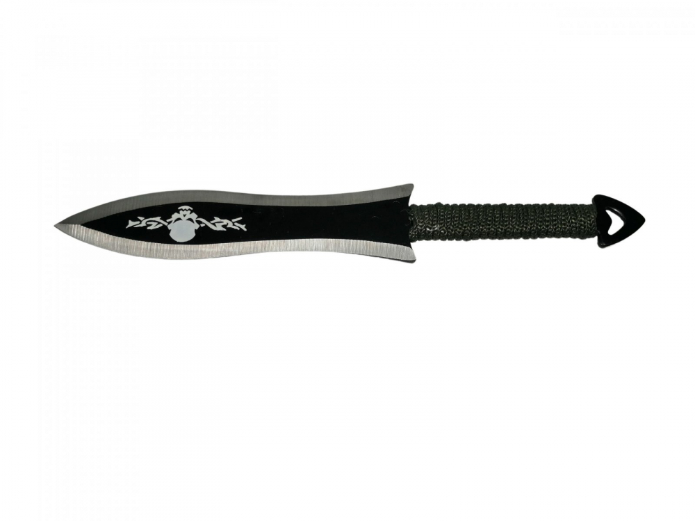 Set Cutit de vanatoare Extreme Battle si sase cutite de aruncat, Black Fury, otel inoxidabil, teaca inclusa [10]
