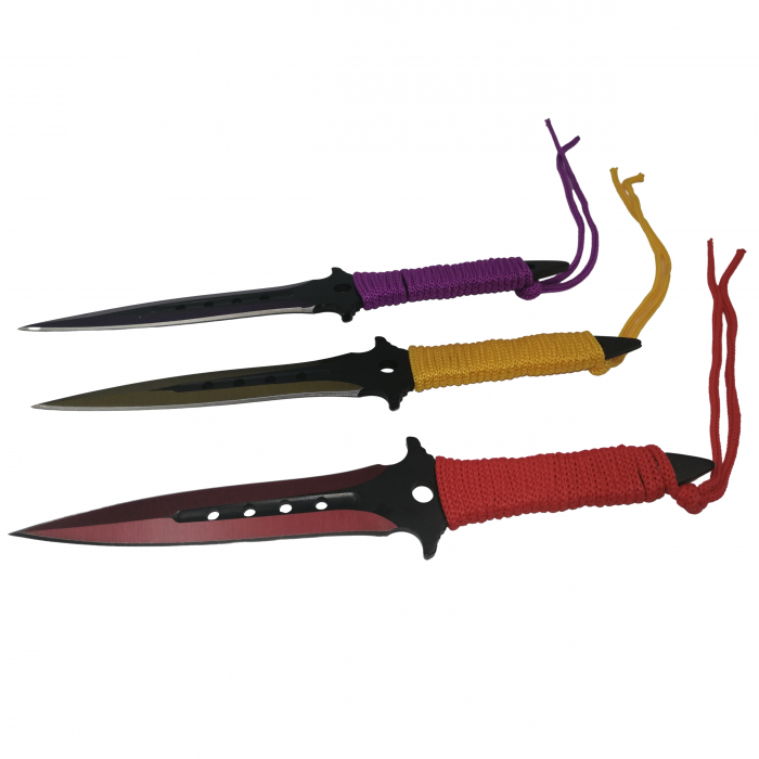 Set Cutit de vanatoare Extreme Battle si trei cutite de aruncat, Ninja Assasin, IdeallStore®, otel inoxidabil, teaca inclusa [9]