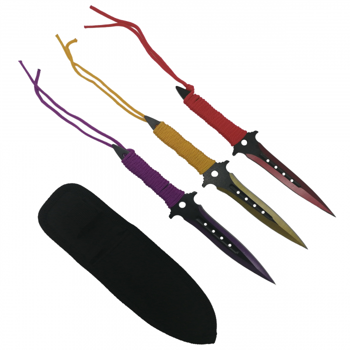 Set Cutit de vanatoare Extreme Battle si trei cutite de aruncat, Ninja Assasin, IdeallStore®, otel inoxidabil, teaca inclusa [7]