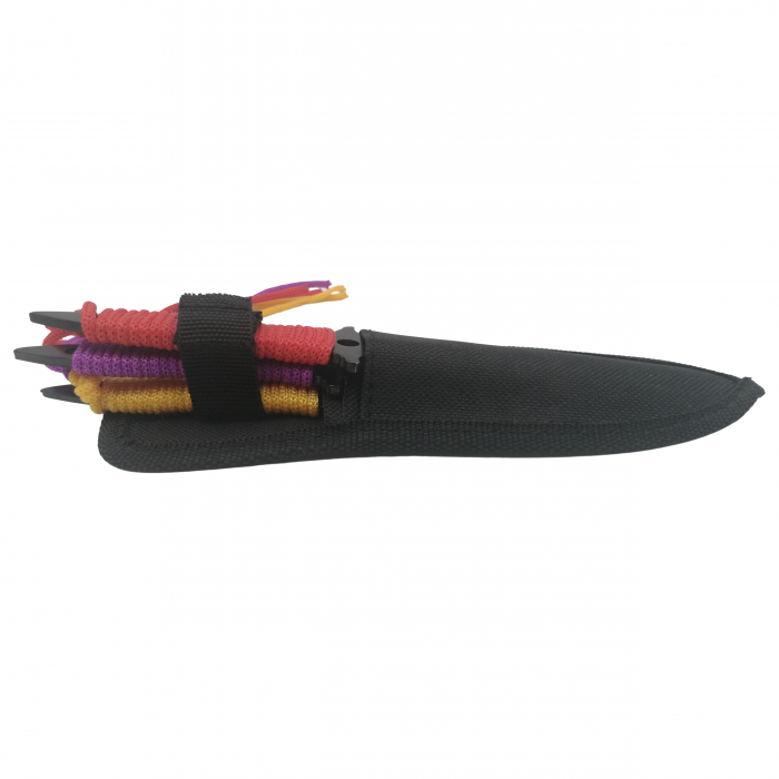 Set Cutit de vanatoare Extreme Battle si trei cutite de aruncat, Ninja Assasin, IdeallStore®, otel inoxidabil, teaca inclusa [10]