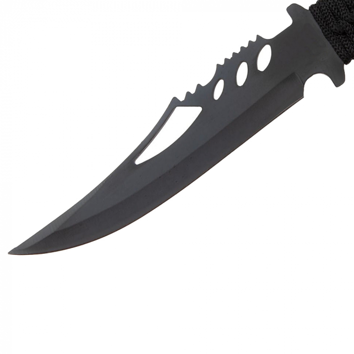 Set Cutit de vanatoare si trei cutite de aruncat, Black Fury,IdeallStore®, otel inoxidabil,teaca inclusa [13]