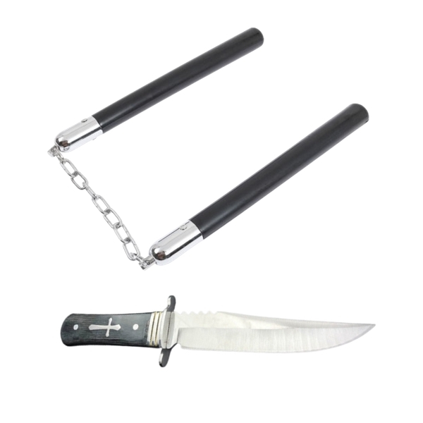 Set Cutit de vanatoare ,Tang Hunter , 28 cm si Nunceag 31 cm , IdeallStore® , teaca inclusa [2]