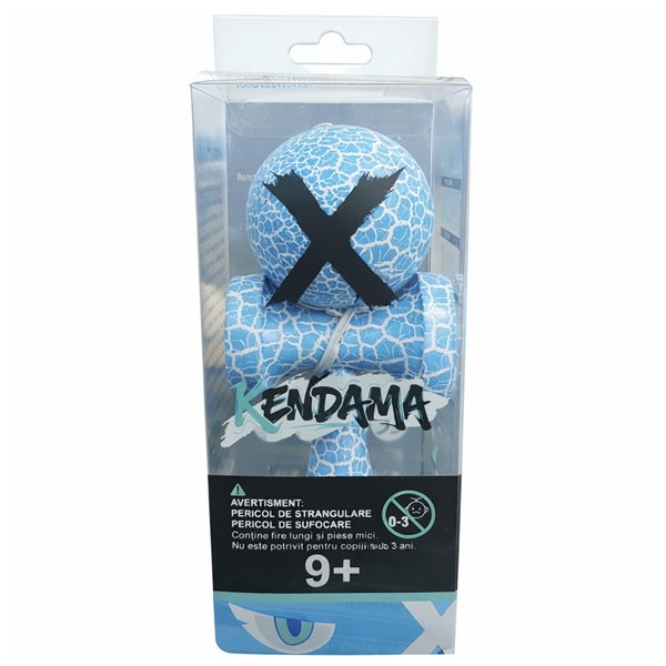 Set de doua Kendama X Originala, Profesionala, DEPOX®, Cracked, Lemn, 18 cm, verde/albastru [9]