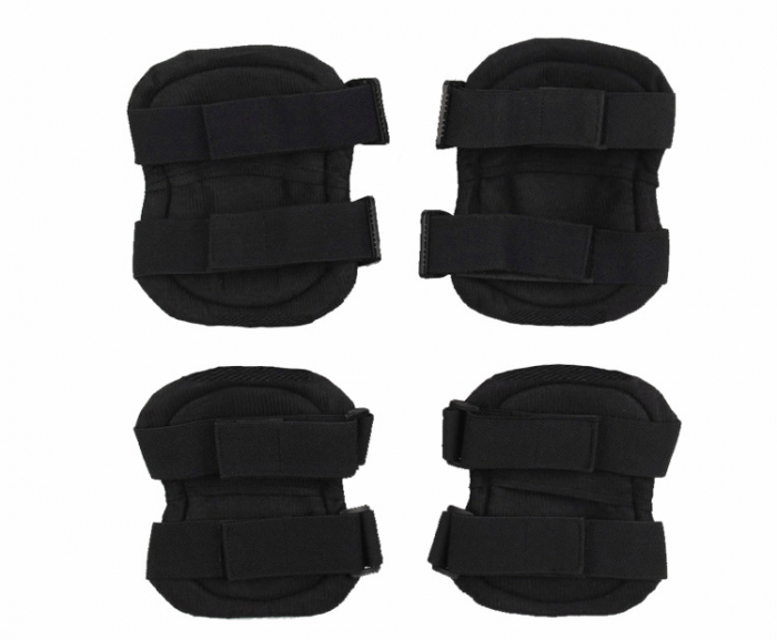 Set de protectie, Tactical Gear, genunchiere si cotiere, nylon, marime universala, negru [2]