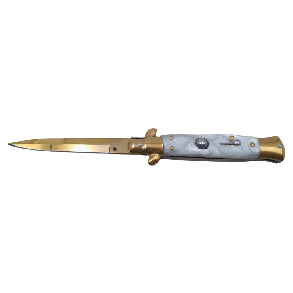 Pachet doua bricege automate, lamă stiletto, 23 cm, albastru/auriu [9]