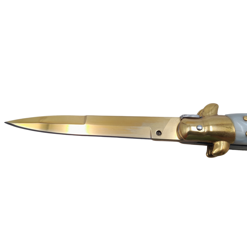 Pachet doua bricege automate, lamă stiletto, 23 cm, albastru/auriu [12]
