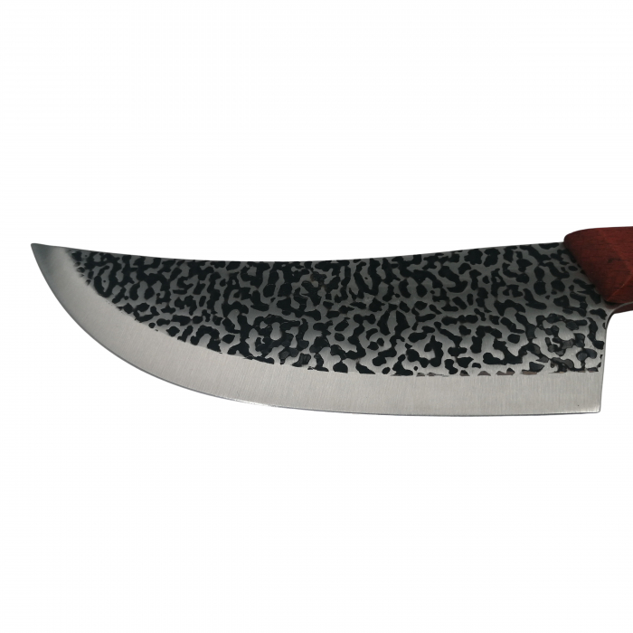 Set trei cutite de bucatarie IdeallStore®, Japanese Soul, lucrate manual, otel damasc, maner lemn, maro [5]