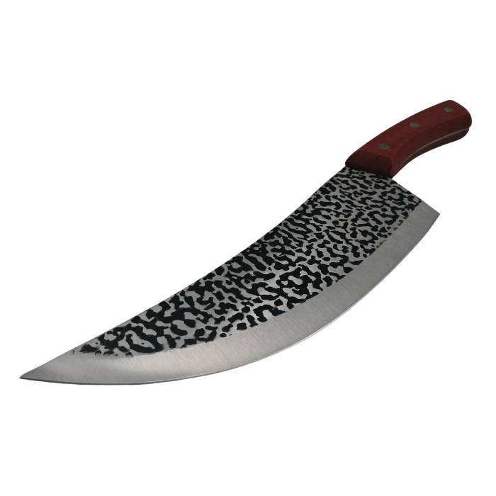 Set trei cutite de bucatarie IdeallStore®, Japanese Soul, lucrate manual, otel damasc, maner lemn, maro [3]