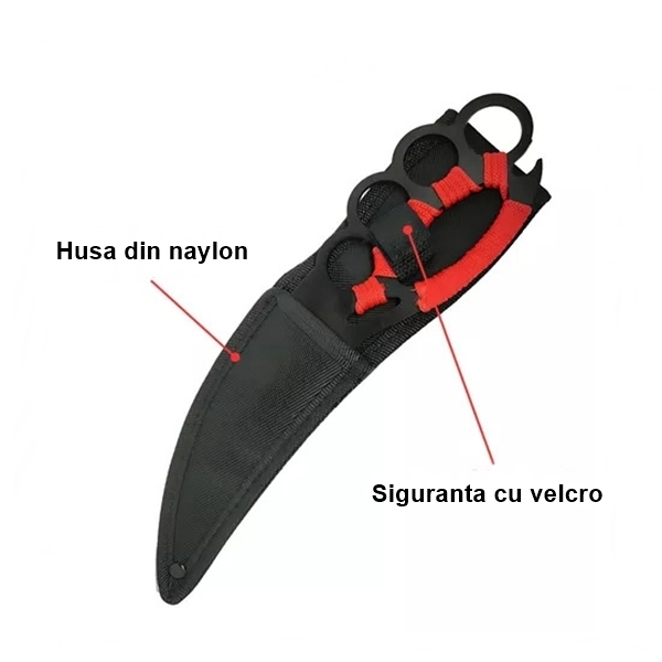 Set doua cutite de vanatoare, Cobra Red, IdeallStore, negru, husa inclusa [4]