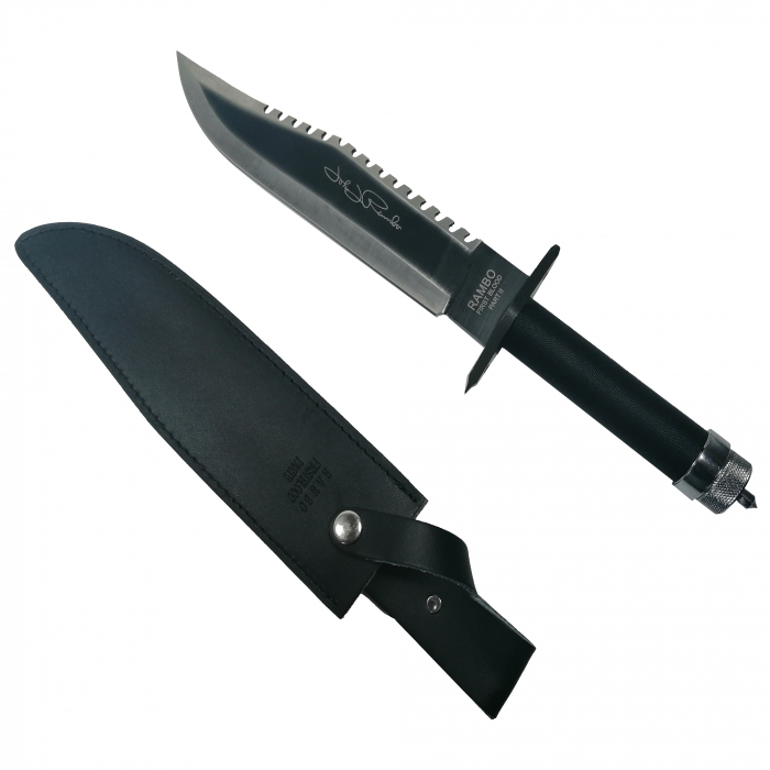 Set doua cutite de vanatoare First Blood, IdeallStore®, Otel inoxidabil, Teaca inclusa [2]
