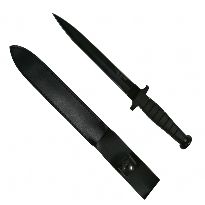 Set doua cutite de vanatoare, Tactical Knife, IdeallStore®, Otel inoxidabil, Negru [2]