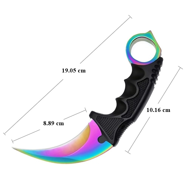 Set doua cutite karambit, 19 cm, multicolor/negru, teaca inclusa [4]
