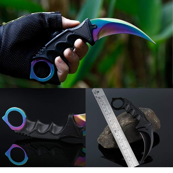 Set doua cutite karambit, 19 cm, multicolor, teaca inclusa [4]