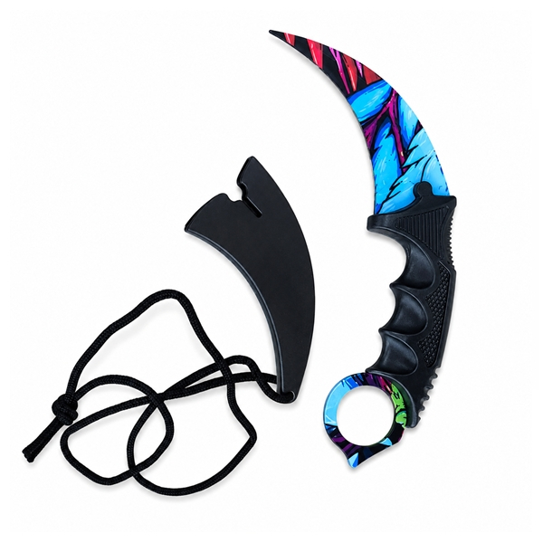 Cutit  karambit DEPOX®, 22 cm, multicolor, teaca inclusa [3]