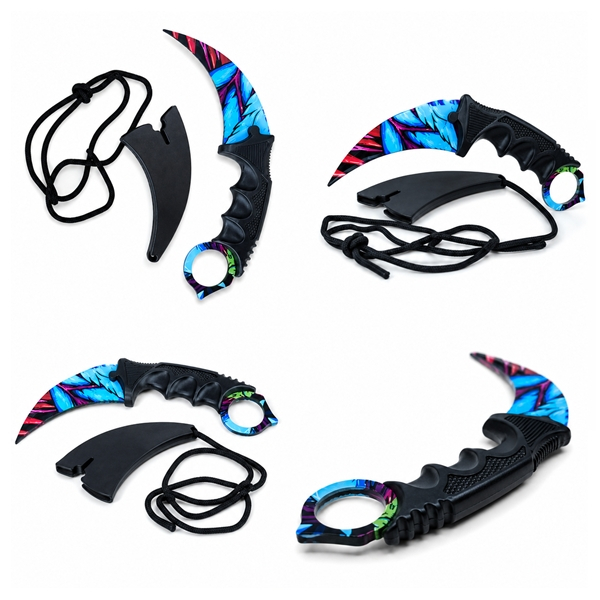 Set doua cutite karambit DEPOX®, 22 cm, multicolor, teaca inclusa [5]