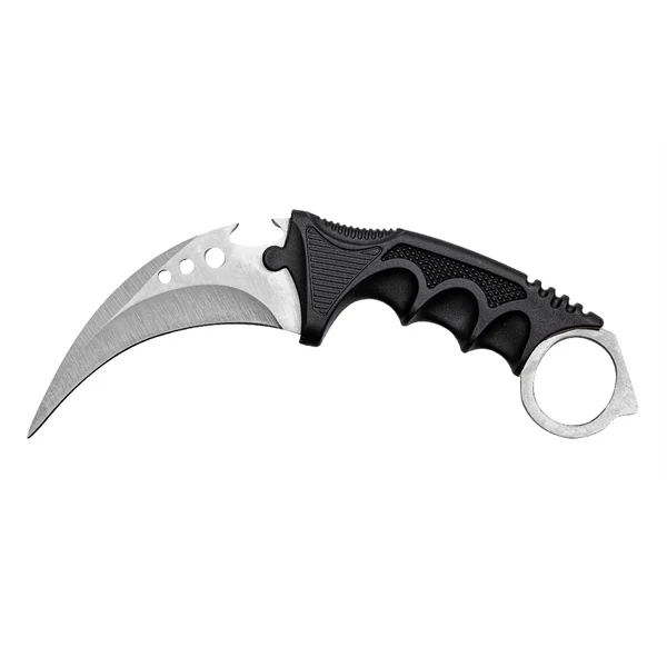 Set doua cutite karambit vanatoare DEPOX®, lamă fixă, oțel inoxidabil 420, rainbow/gri, 19 cm [5]